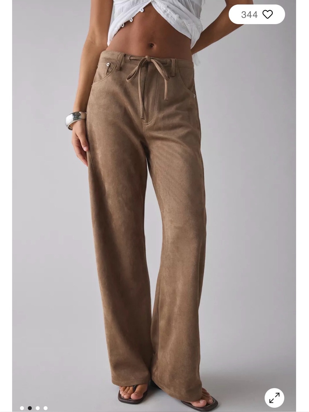 LIONESS Dusty faux suede pants slight barrel - Picture 3 of 14